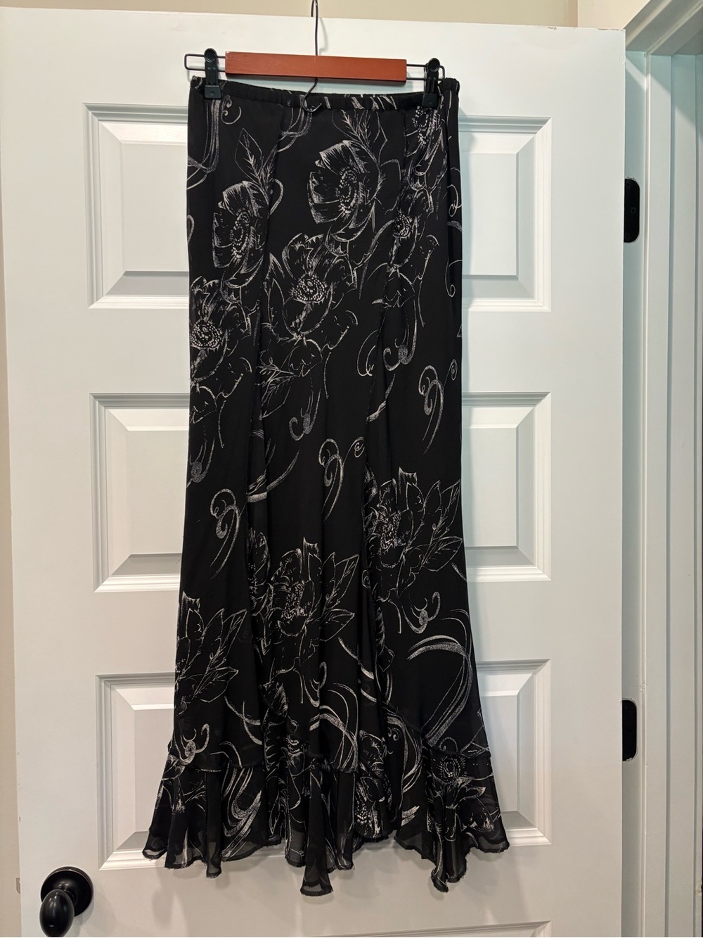 Chicos Silk Maxi Skirt